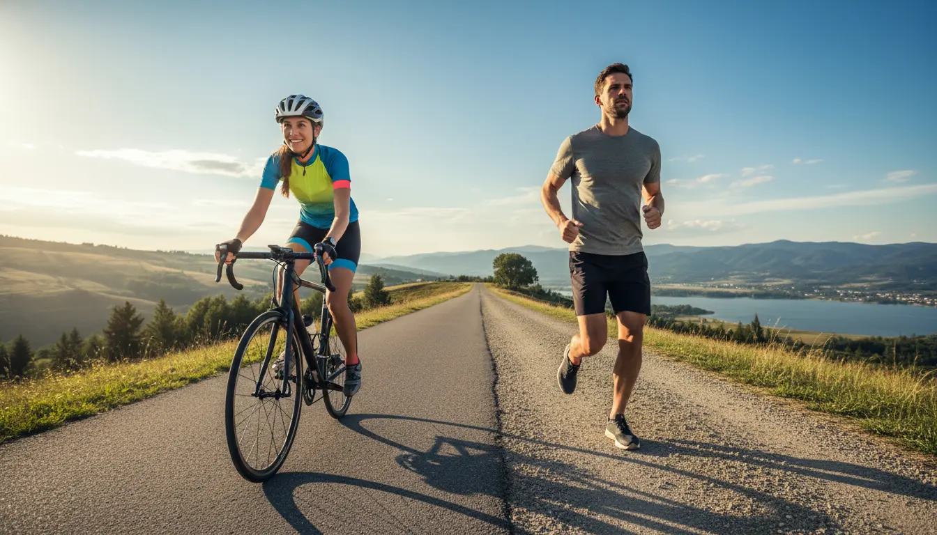 Fietsen of hardlopen om af te vallen?